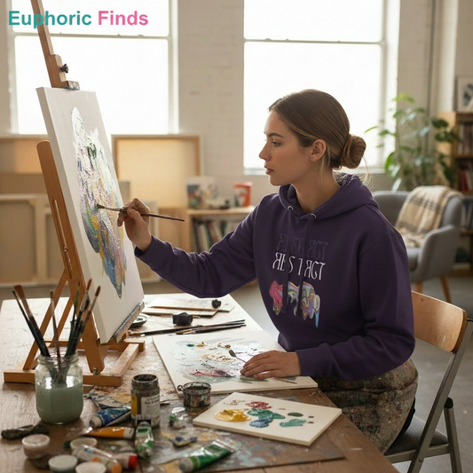 Abstract Unisex Hoodie- Colorful Art-Inspired Streetwear