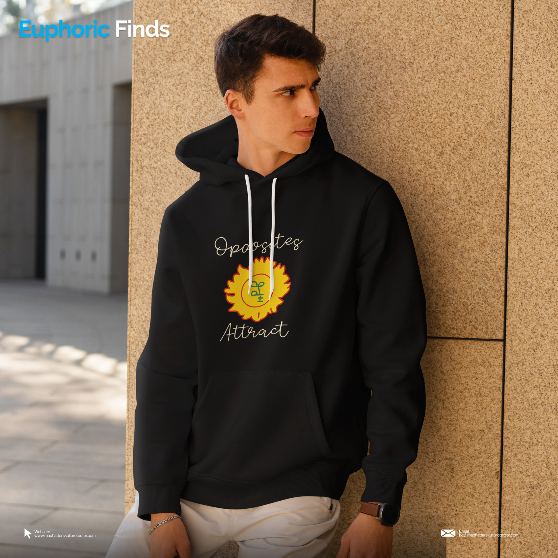 Opposites Attract Hoodie- Graphic Hoodie for Balance & Connection