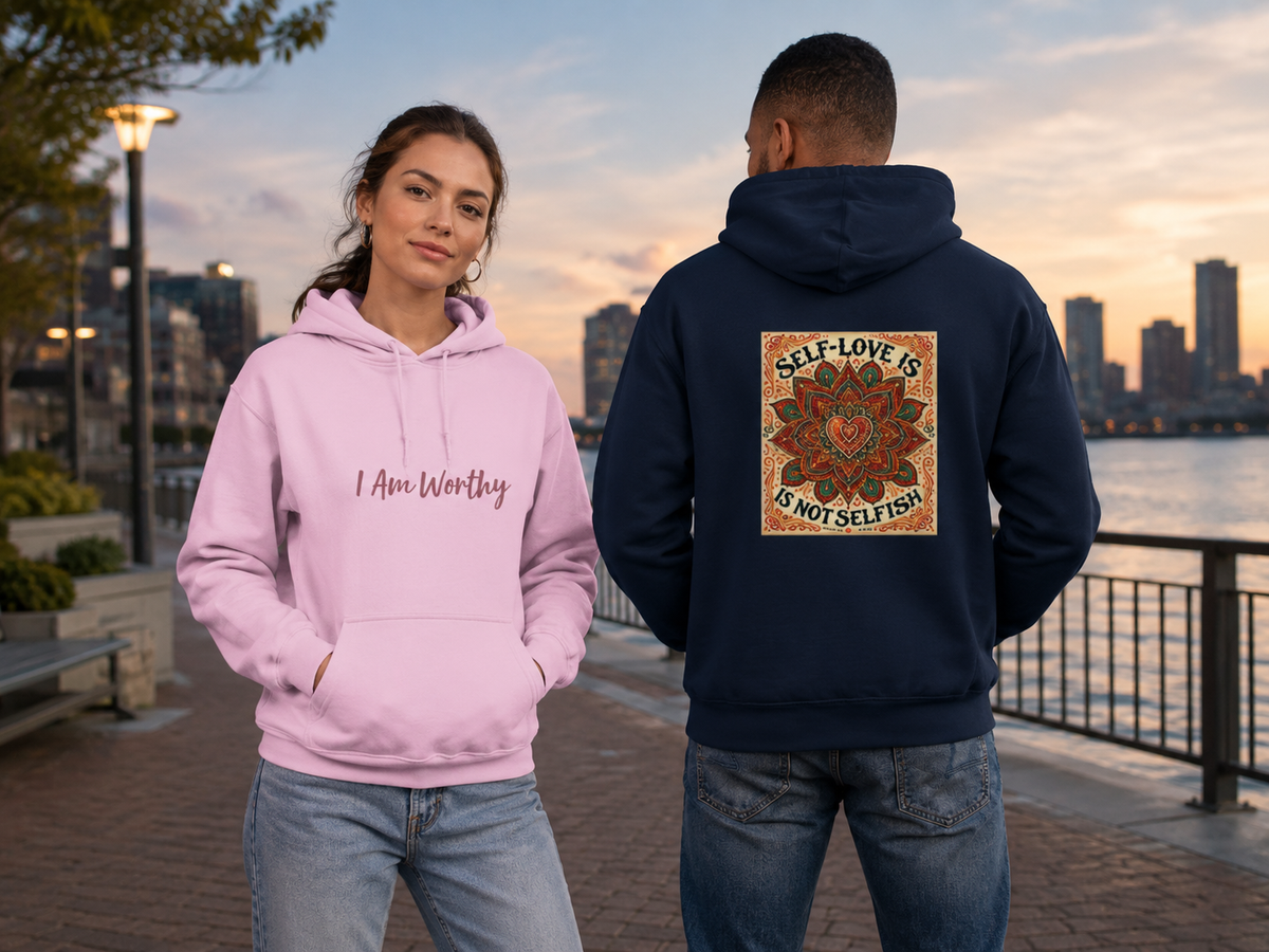I Am Worthy Hoodie – Empowerment Hoodie for Women & Men Self-Love & Confidence Streetwear