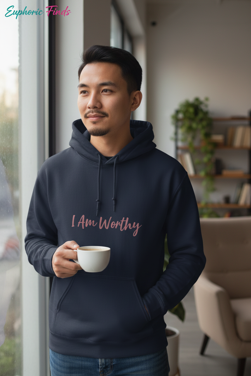 I Am Worthy Hoodie – Empowerment Hoodie for Women & Men Self-Love & Confidence Streetwear
