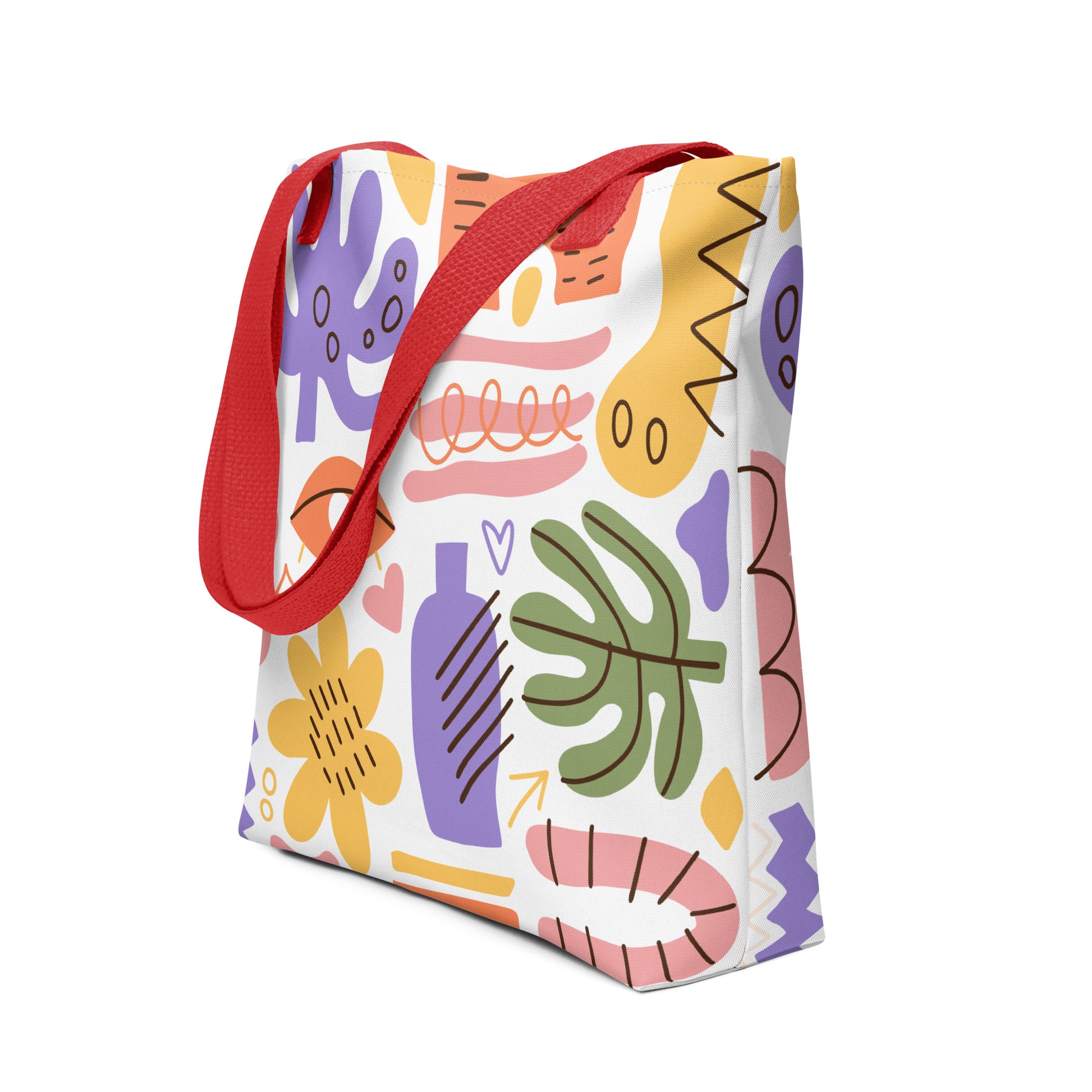 Colourful Abstract Canvas Tote Bag- Artistic Everyday Carryall