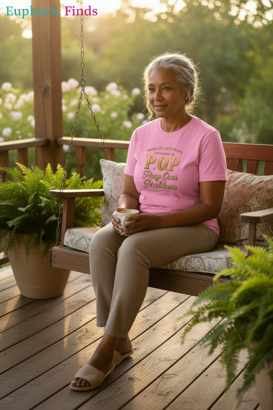 P.O.P. Pray Over Problems T-Shirt | Faith & Encouragement Tee