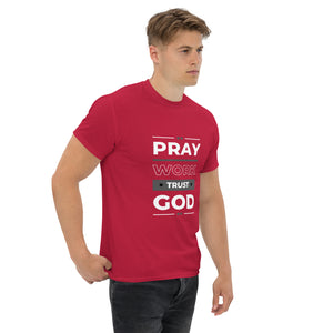 Pray Work Trust God Motivational T-Shirt