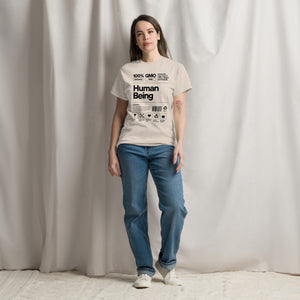 Human Being Label Tee- Funny Organic 