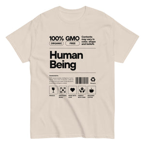 Human Being Label Tee- Funny Organic 