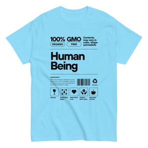 Human Being Label Tee- Funny Organic 