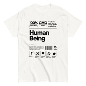 Human Being Label Tee- Funny Organic 
