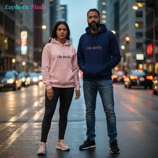 I Am Worthy Hoodie – Empowerment Sweatshirt for Women & Men Self-Love & Confidence Streetwear